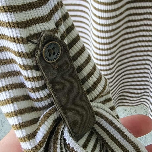 Lauren Ralph Lauren Brown Striped Women's Top - Picture 3 of 11